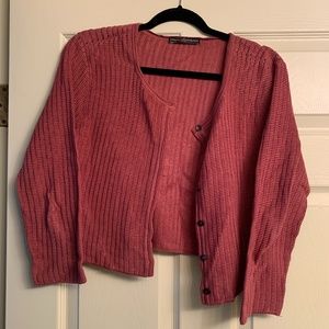 Rose Pink Peruvian Connection Cropped Cardigan